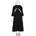 A-line casual abaya- Black with white stripe A-line casual abaya- Black with white stripe